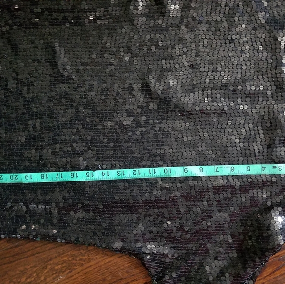 Vtg Black Sequin Disco Top Size Small - Picture 3 of 7